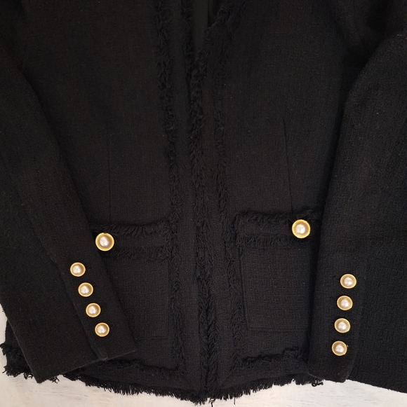 SAKS FIFTH AVENUE Black Blazer with Gold Accents - Picture 4 of 9